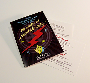 Digitally printed gala invitation.